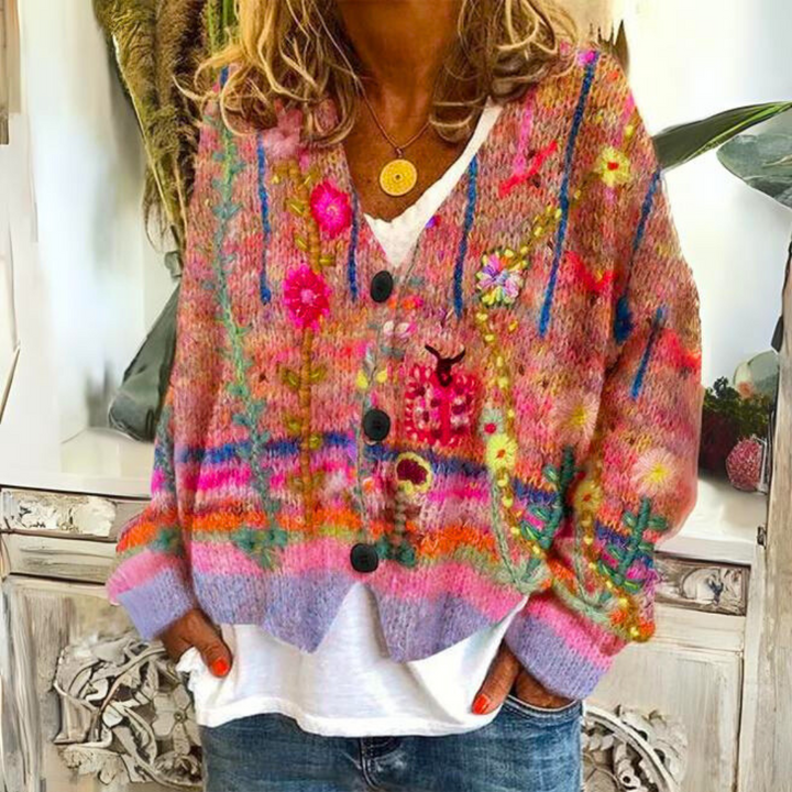 Mabel | Women Cozy And Colorful Knitted Button Cardigan