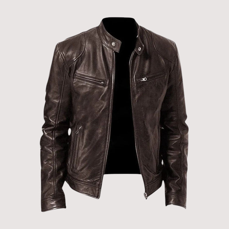 Adam | Men Classic Zip-Up Moto Jacket