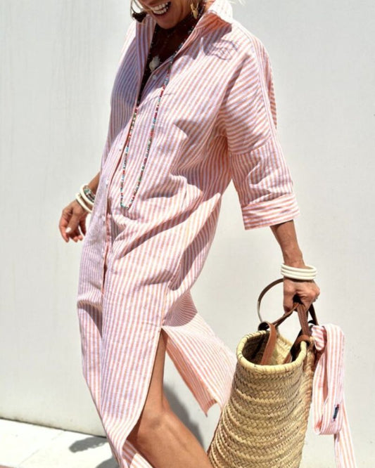 Alice | Women Timeless Striped Summer Shirt Dress