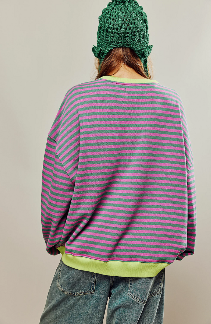 Freya | Women Spring Striped Crewneck Sweater