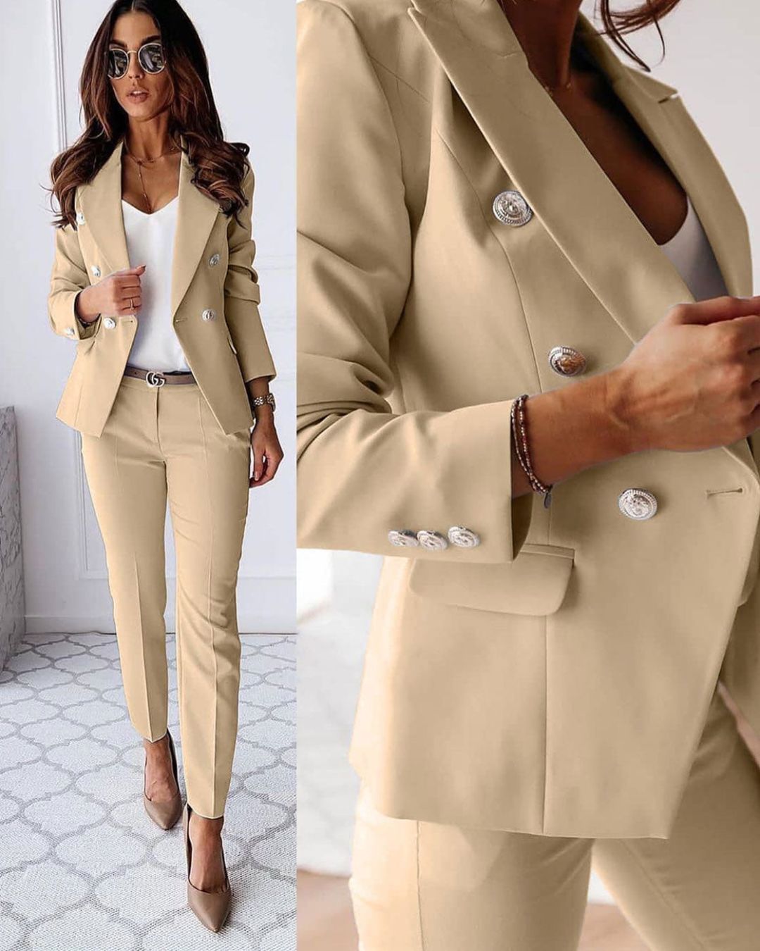 Freya | Women Refined Double-Breasted Suit Set