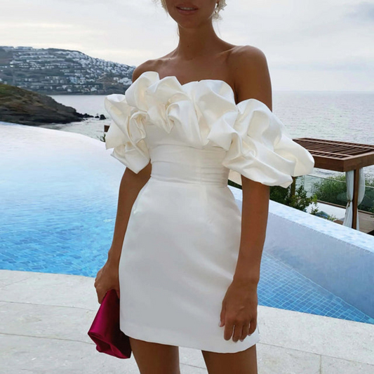 Caroline | Women Wedding Guest Ruffle Mini Dress