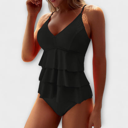 Audrey | Women’s Ruffle Tiered V-Neck Swimsuit