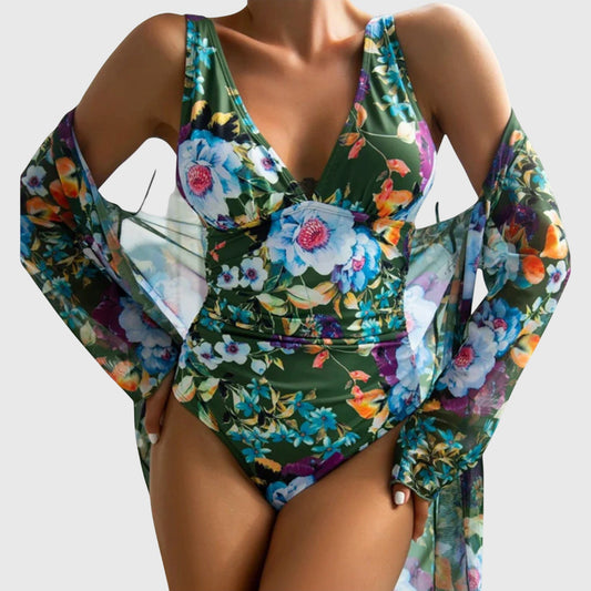 Audrey | Women’s Floral Print Summer Swimsuit Set