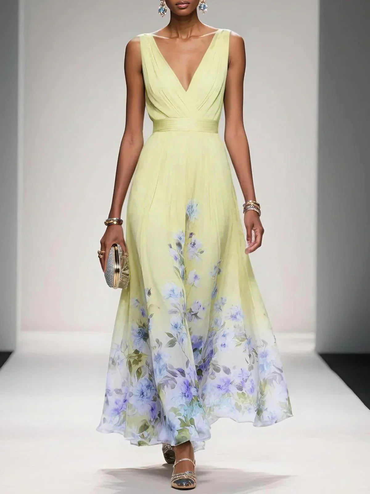 Brooklyn | Women Floral Chiffon Summer Maxi Dress