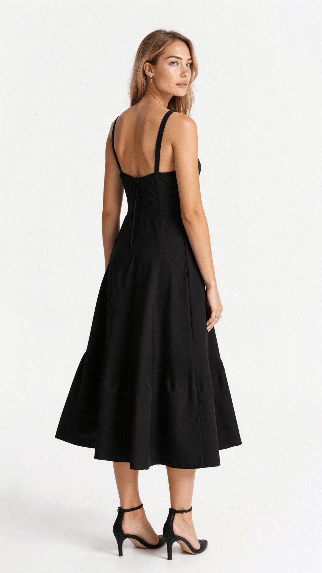 Isabelle | Women Tailored Waist and Flowing Skirt Midi Dress