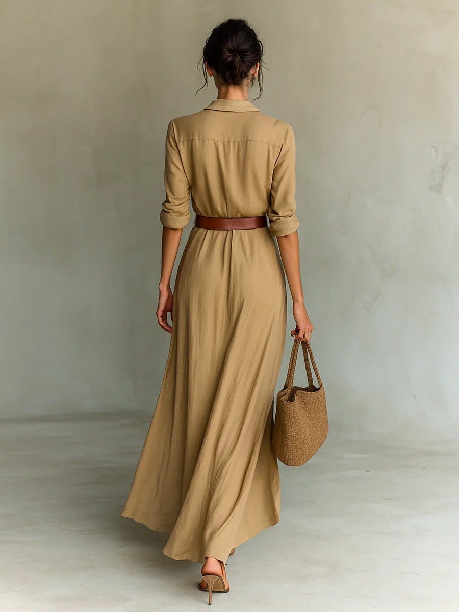 Julia | Women Lapel Wrap Style Maxi Dress