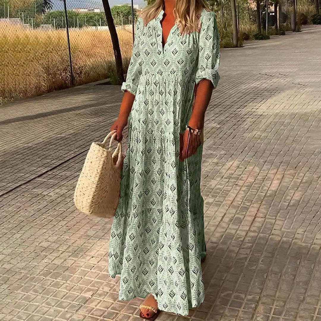 Gabriella | Women Long Sleeve Summer Boho Print Dress