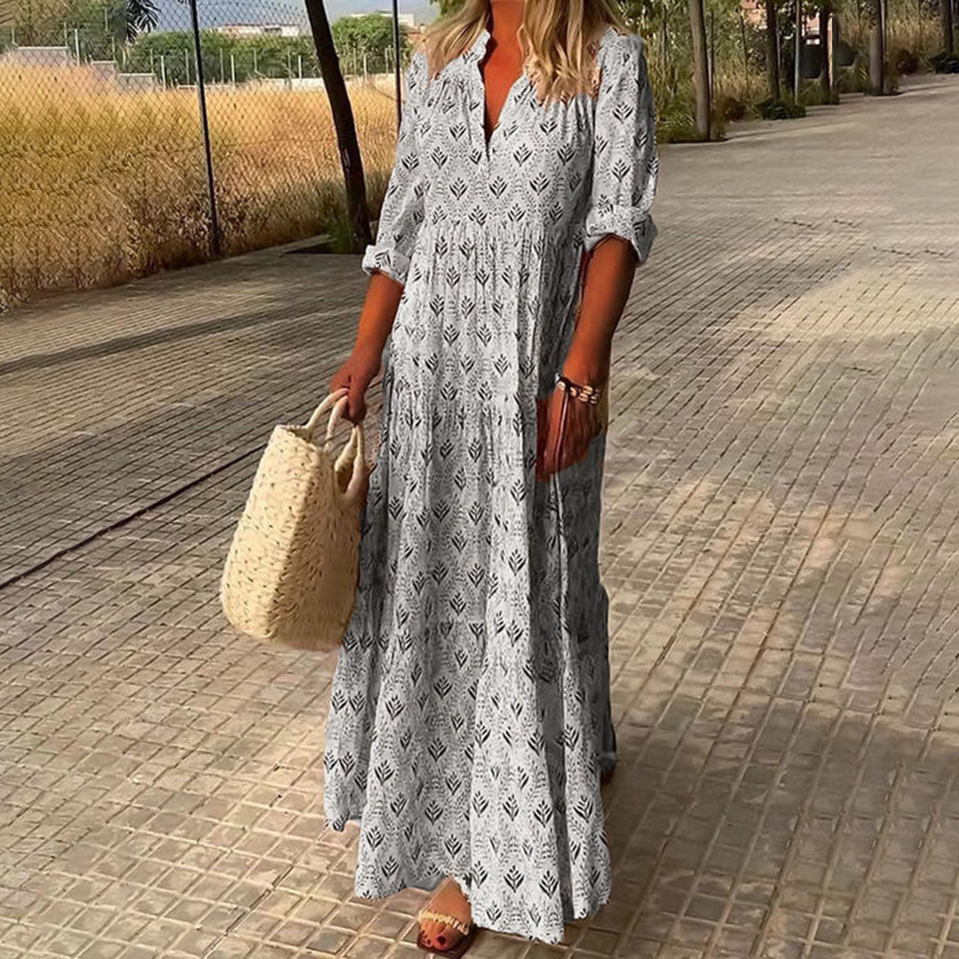Gabriella | Women Long Sleeve Summer Boho Print Dress