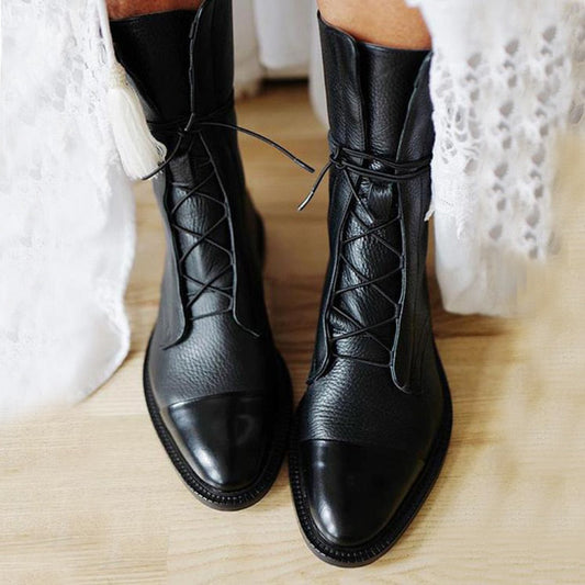 Isabelle | Women Lace-Up Block Heel Boots