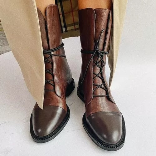Isabelle | Women Lace-Up Block Heel Boots