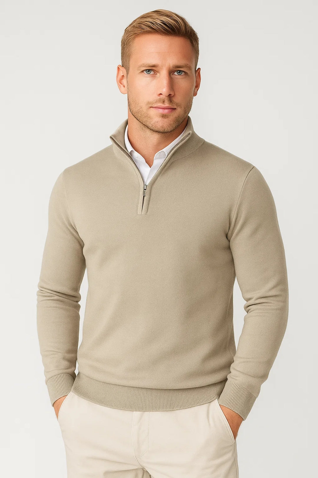 Lucas | Men Half Zip High Neck Sweater