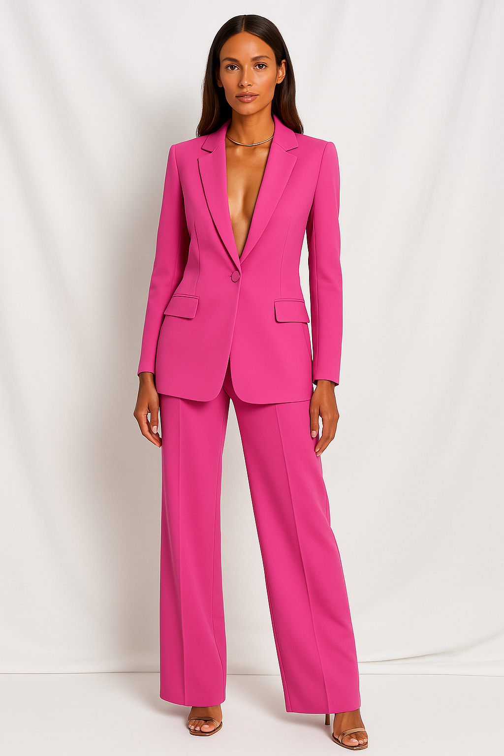 Heidi | Women Plunging Blazer Trouser Suit Set