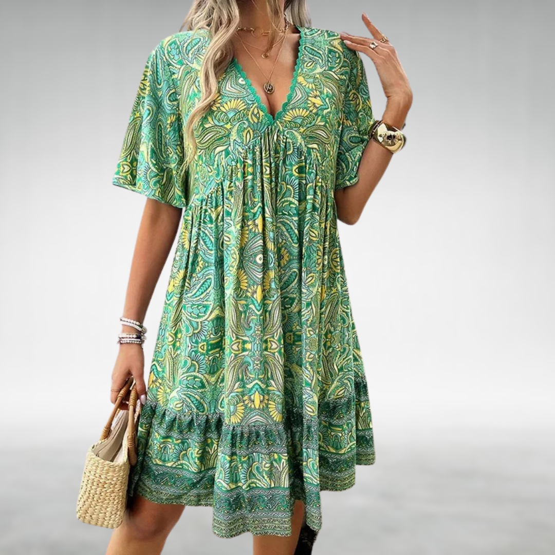 Eleanor | Women Summer Boho Paisley Mini Dress