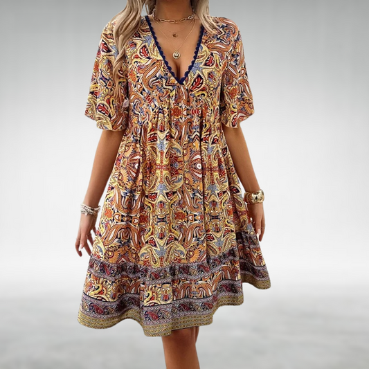 Eleanor | Women Summer Boho Paisley Mini Dress