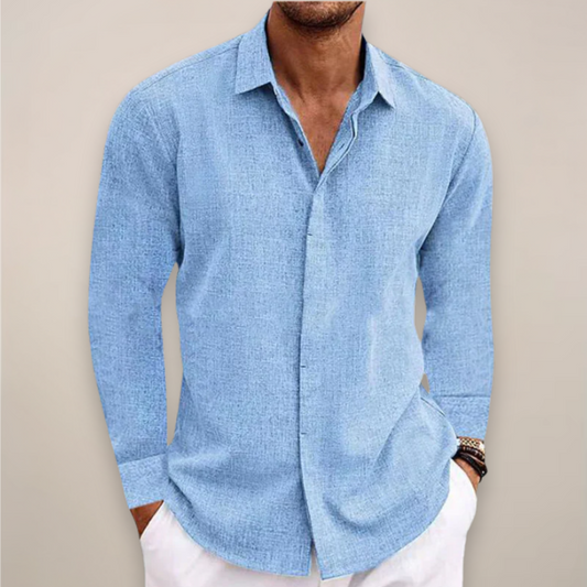 Daniel | Men’s Linen Long Sleeve Button-Up Shirt