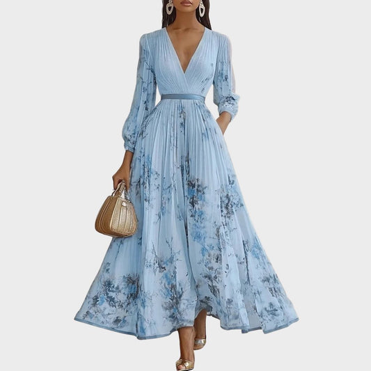 Bella | Women Elegant Pleated Floral Maxi Dress