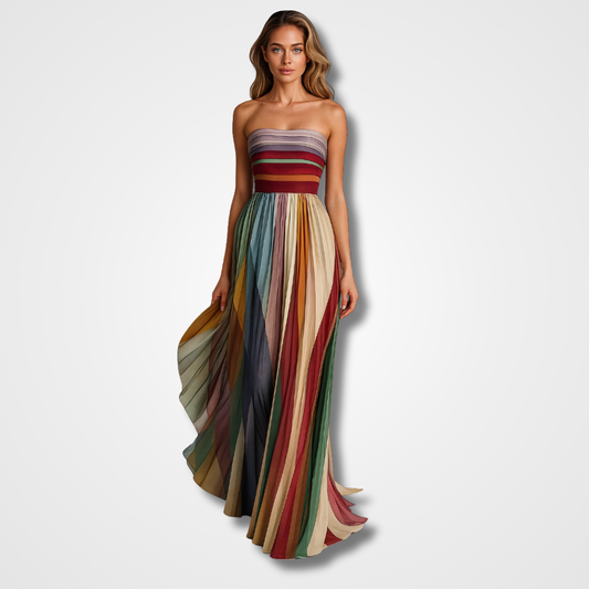 Jasmine | Women Chic Strapless Pleated Maxi Dress