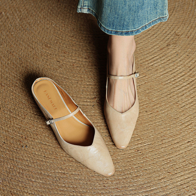Chloe | Women Genuine Leather Slip-On Mules