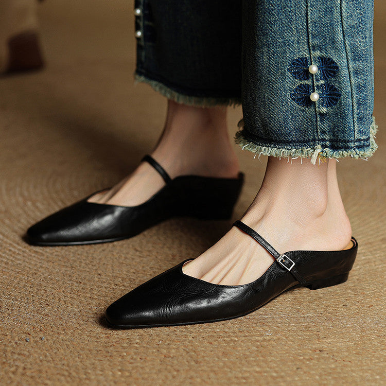 Chloe | Women Genuine Leather Slip-On Mules