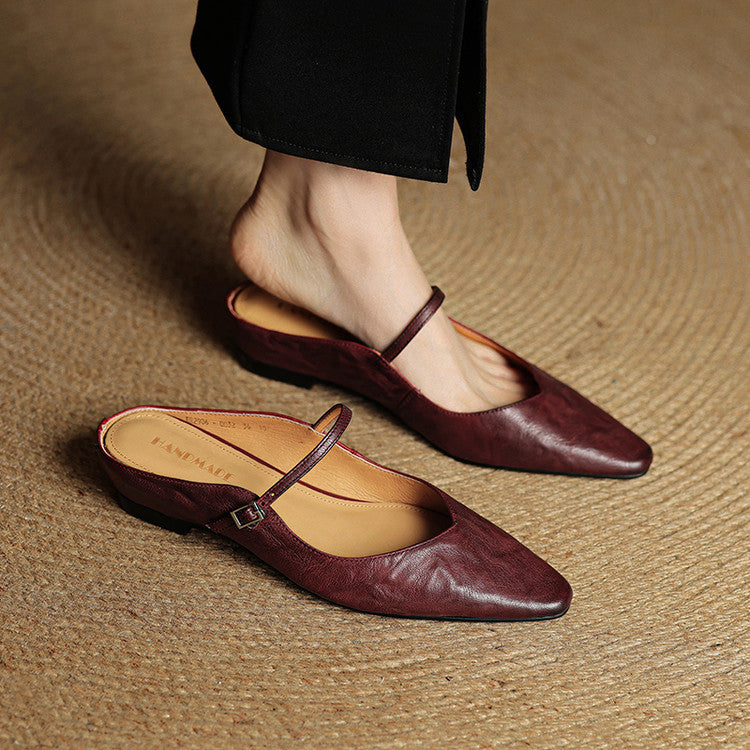 Chloe | Women Genuine Leather Slip-On Mules