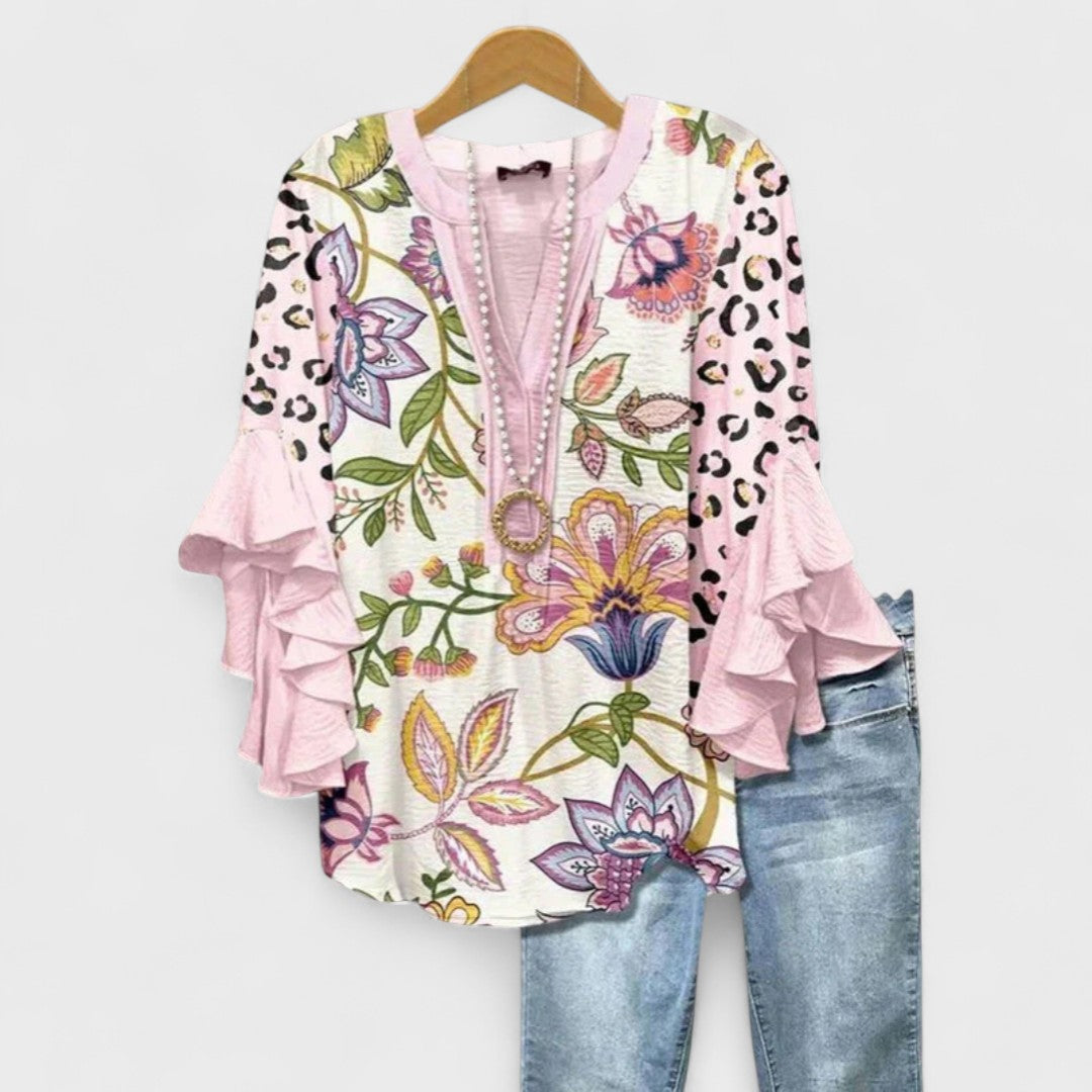 Georgia | Women Printed Ruffle Sleeve Blouse