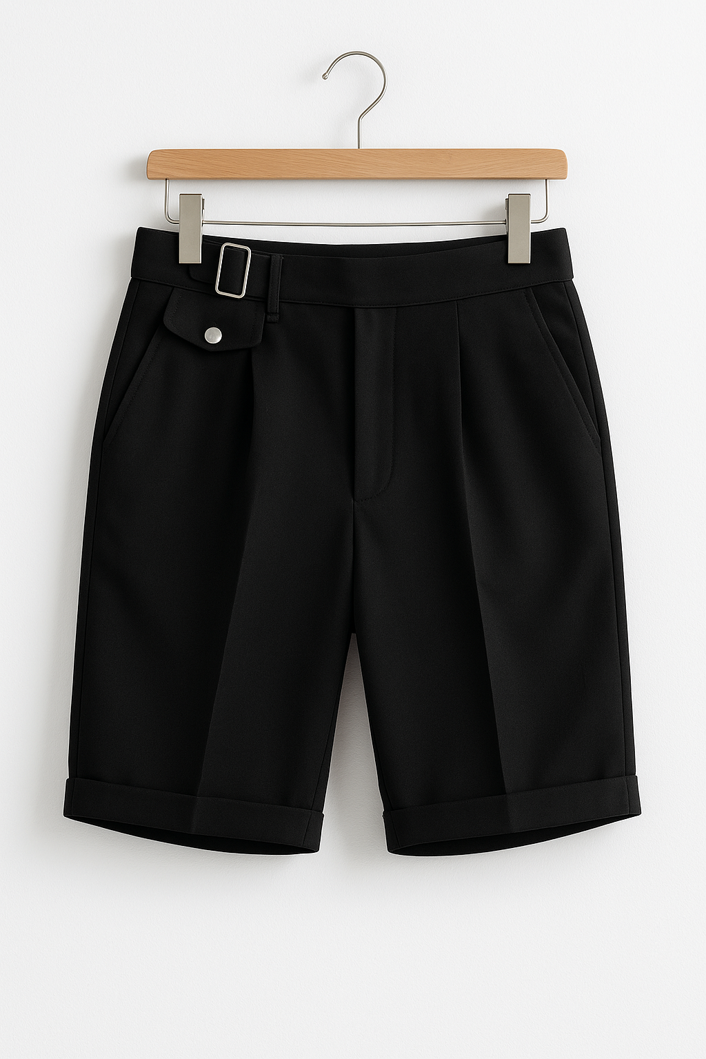 Daniel | Men’s Pleated Tailored Shorts Side Buckles