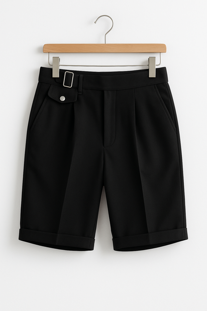 Daniel | Men’s Pleated Tailored Shorts Side Buckles