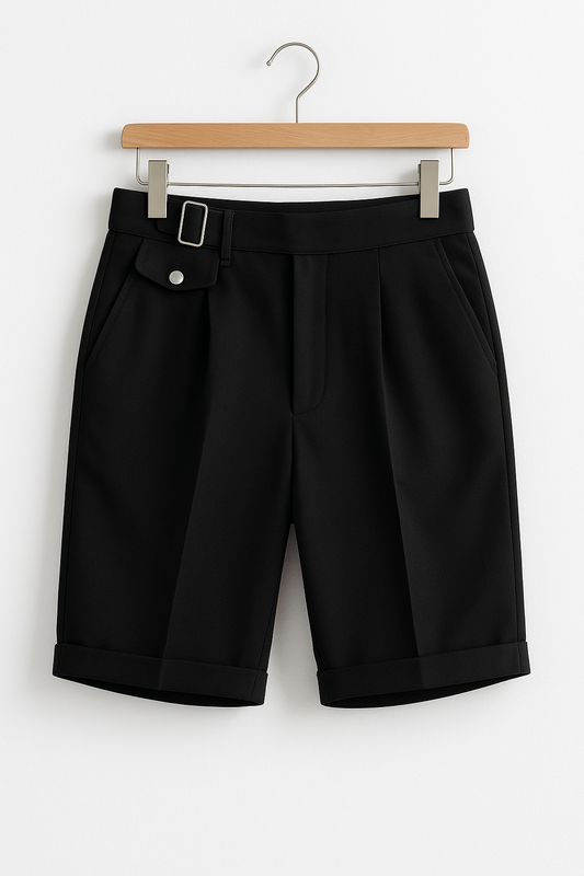 Daniel | Men’s Pleated Tailored Shorts Side Buckles