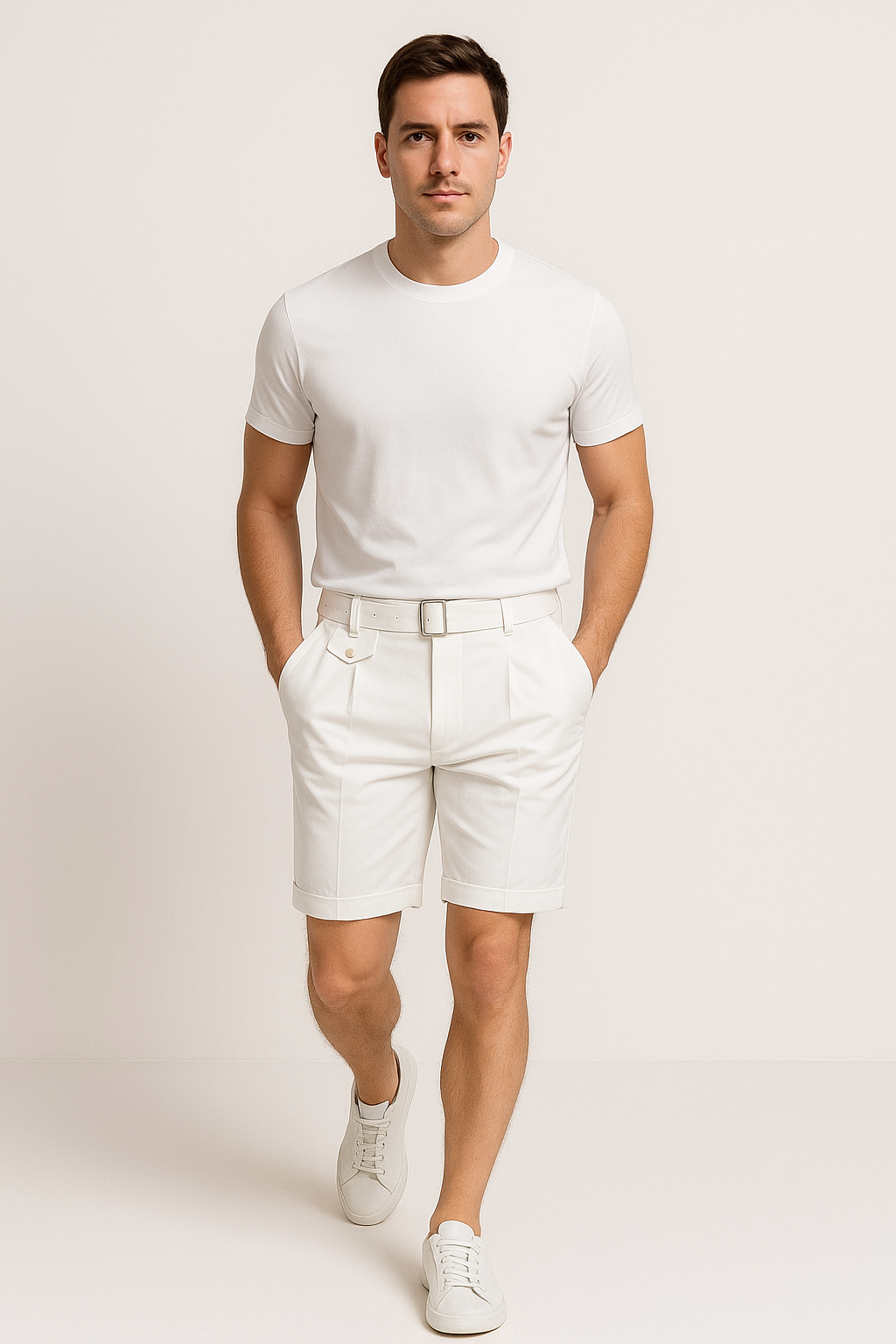Daniel | Men’s Pleated Tailored Shorts Side Buckles