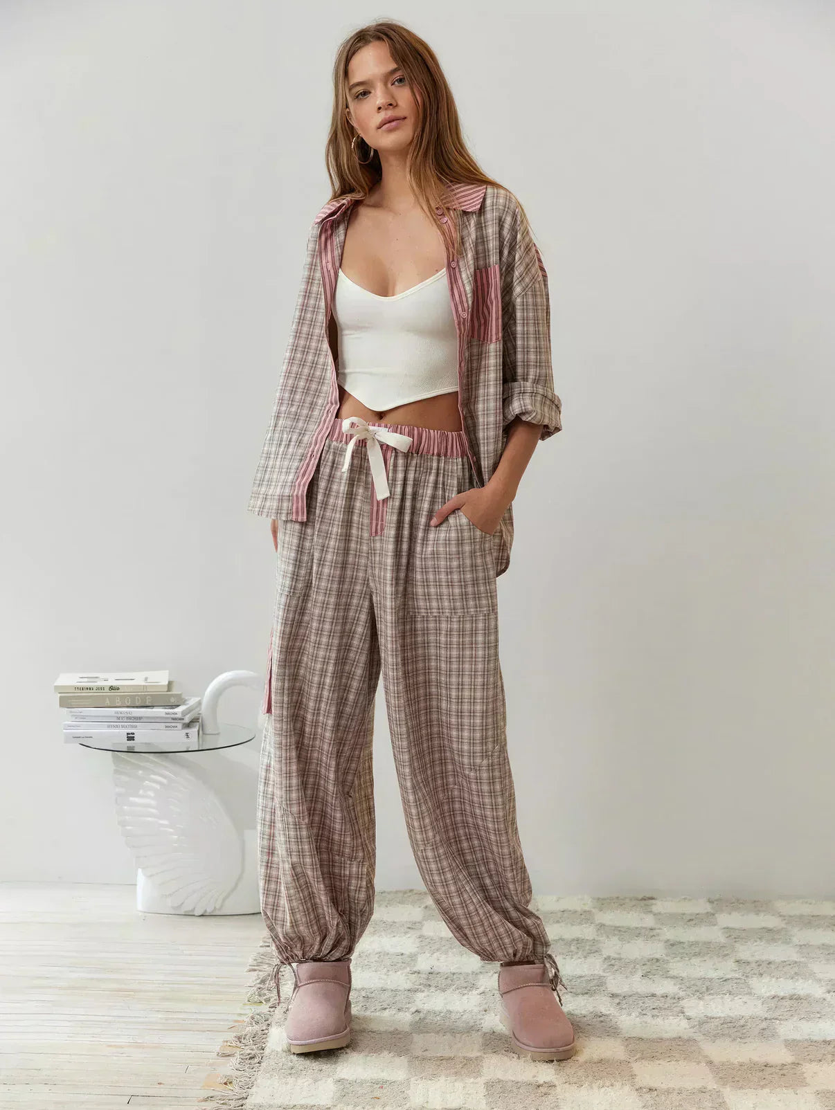 Faye | Women Spring Plaid Two Piece Set