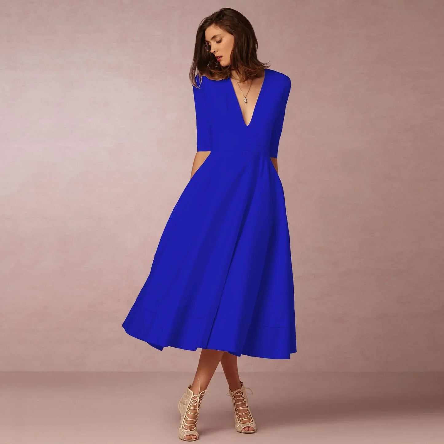 Amelia | Women Ivoire Midi Dress Fitted Elegant Cut