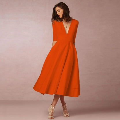 Amelia | Women Ivoire Midi Dress Fitted Elegant Cut