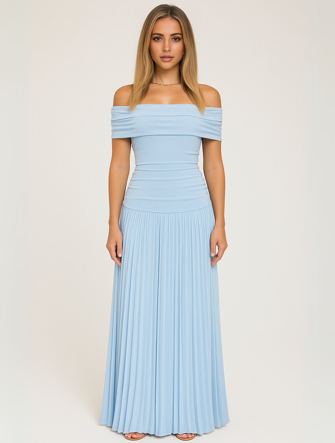 Jasmine | Women Wedding Guest Pleated Maxi Dress
