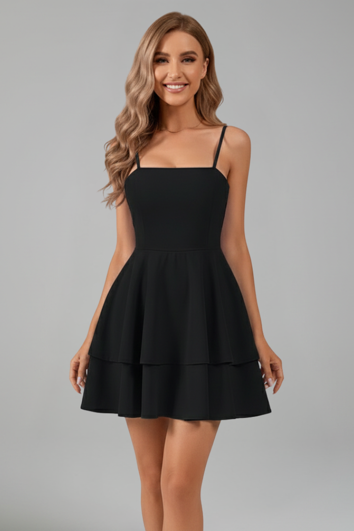Sabrina | Women’s Spaghetti Strap Flared Skirt Mini Dress