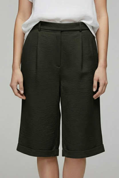 Lily | Women’s High Waist Tailored Casual Cuffed Shorts