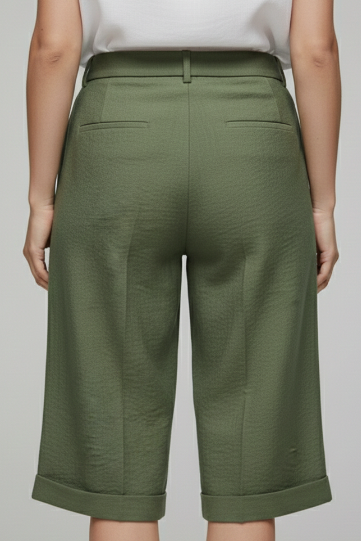 Lily | Women’s High Waist Tailored Casual Cuffed Shorts