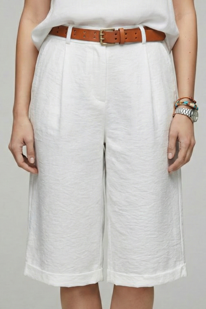 Lily | Women’s High Waist Tailored Casual Cuffed Shorts