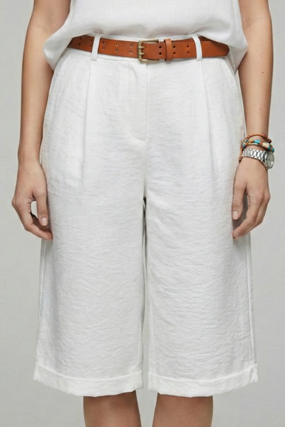 Lily | Women’s High Waist Tailored Casual Cuffed Shorts