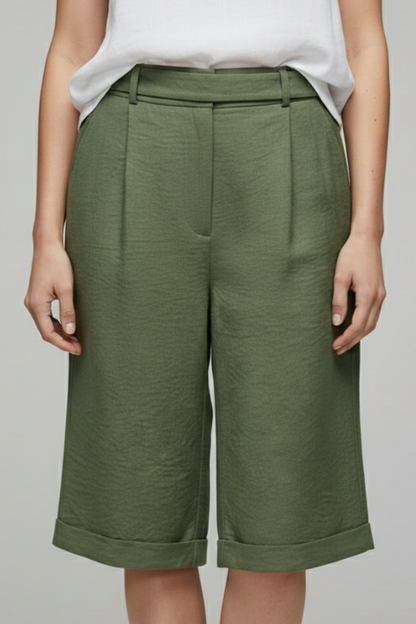 Lily | Women’s High Waist Tailored Casual Cuffed Shorts