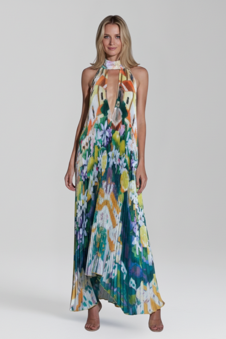 Payton | Women’s Sleeveless Pleated Skirt Maxi Dress