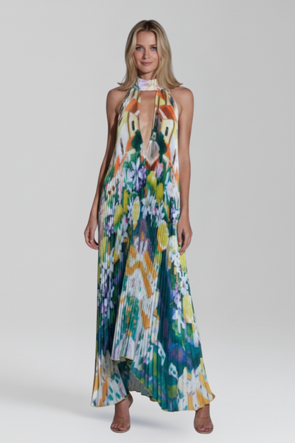 Payton | Women’s Sleeveless Pleated Skirt Maxi Dress