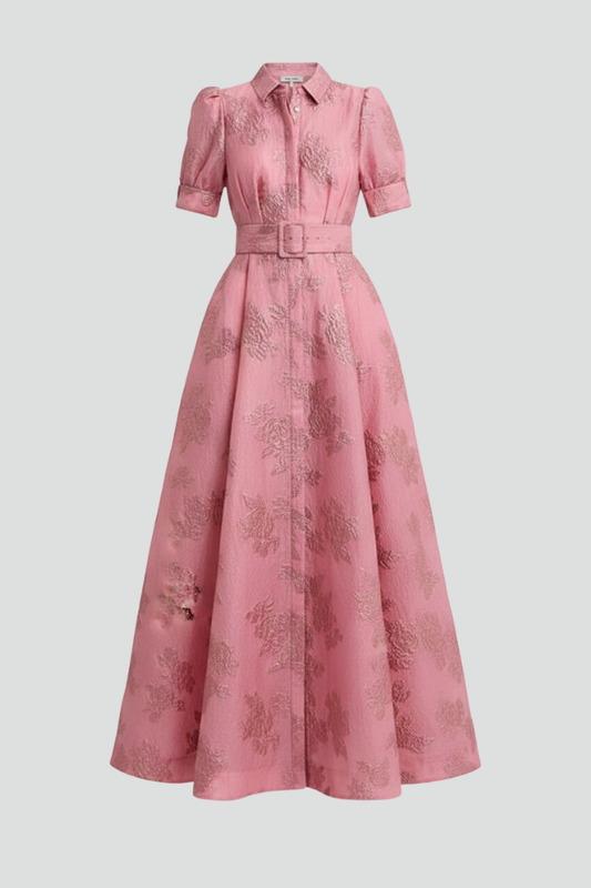 Sarah | Women’s Short Sleeve Belted Maxi Dress