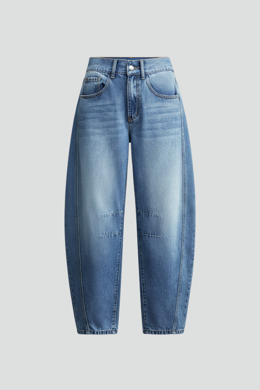 Ashley | Women’s Casual Mid-Waist Denim Jeans with Front Closure