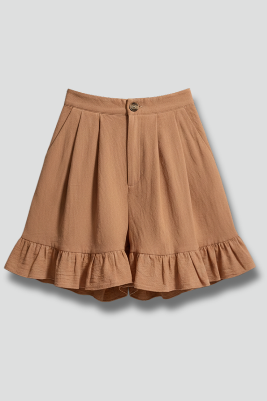 Madison | Women’s High Waist Ruffle Hem Casual Shorts