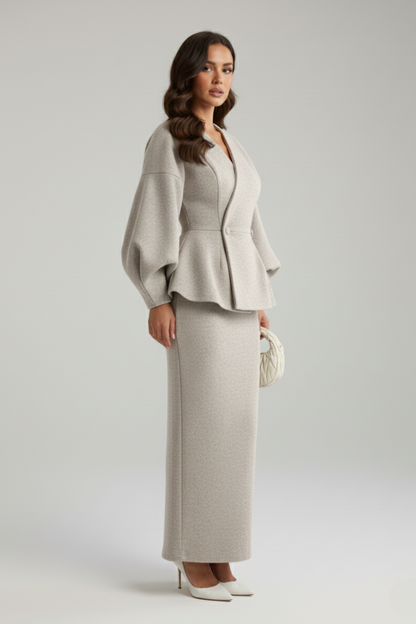 Lauren | Women’s V-Neck Blazer and Skirt Set