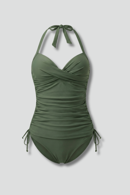 Eleanor | Women’s V-Neck Ruched Side Tankini Swimsuit