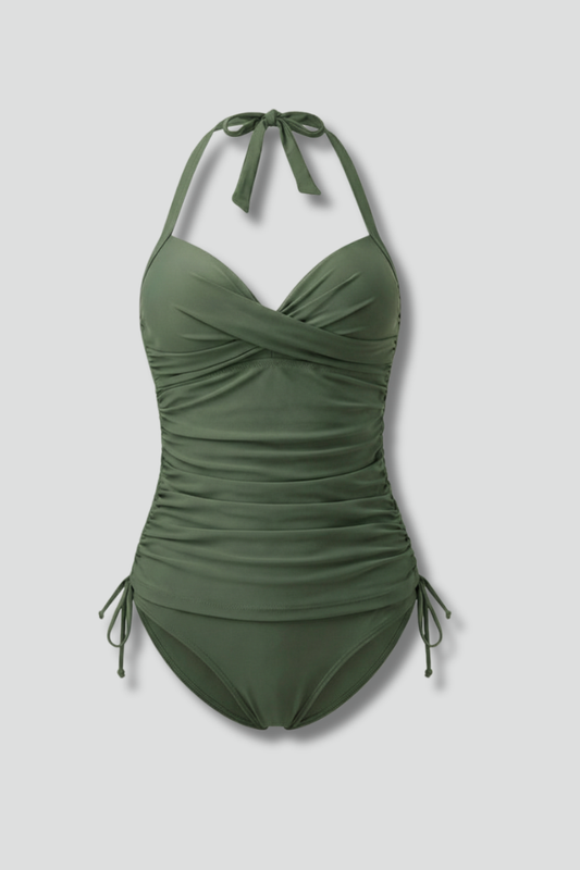 Eleanor | Women’s V-Neck Ruched Side Tankini Swimsuit