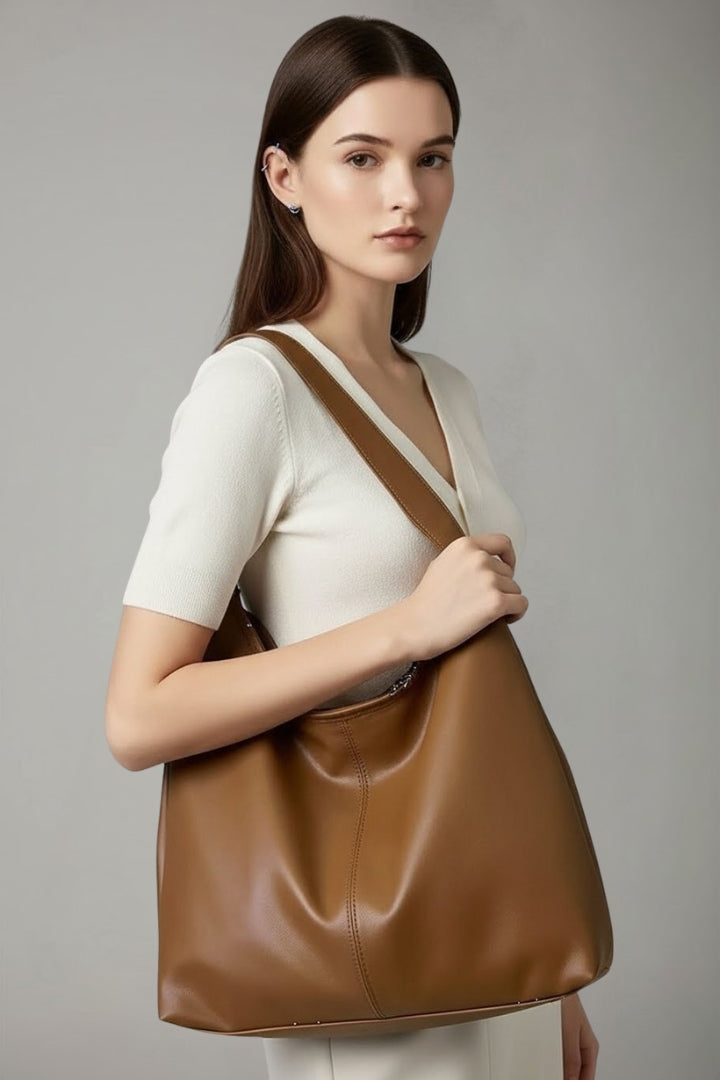 Madison | Women’s Classic Tote Bag with Faux Outer and Large Inner Pocket