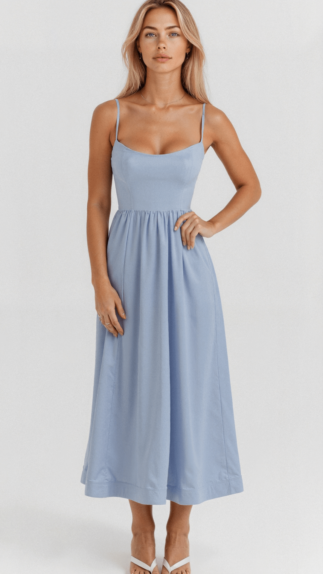 Taren | Women’s A Line Midi Dress Ascot Style